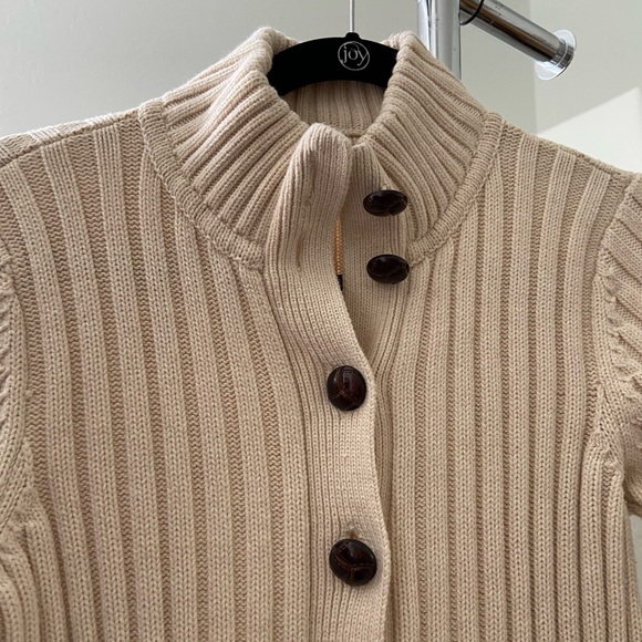 Cream chunky cardigan sweater - size small - Picture 6 of 8